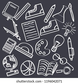 Back to school. cute school supplies icons that can be used for school themes. vector illustration
