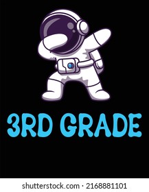 Back to school dabbing astronaut 3rd grade vector