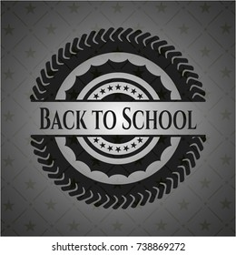 Back to School dark emblem. Retro