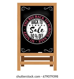 Back to School design. For advertising, promotion, poster, flier, blog, article, social media, marketing or banner. Vector illustration Realistic Wooden announcement board
