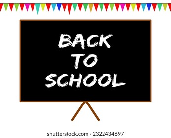 Back to school design background with chalk letter on blackboard 