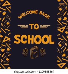 Back to school design blackboard banner