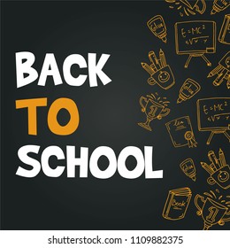 Back to school design blackboard banner