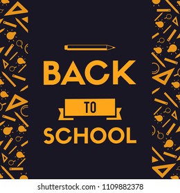 Back to school design blackboard banner