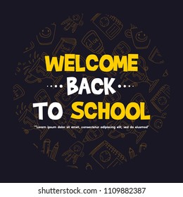 Back to school design blackboard banner