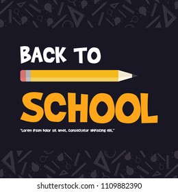 Back to school design blackboard banner