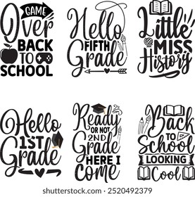 Back to school design bundle, Back to school quotes bundle design, Back to school design