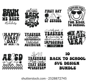 Back To School Design Bundle, teacher t-shirt design bundle for cricut and silhouette