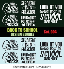 Back to School Design Bundle - Back to School T-shirts Designs