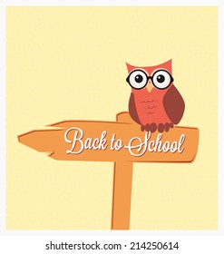 Back to School Design - Cute Owl on a Sign
