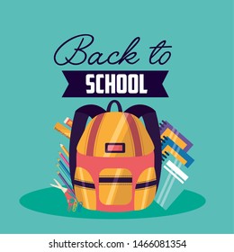 Back to school design, Education learning knowledge study class and lesson theme Vector illustration