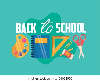Back to school design, Education learning knowledge study class and lesson theme Vector illustration