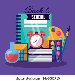 Back to school design, Education learning knowledge study class and lesson theme Vector illustration