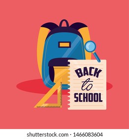 Back to school design, Education learning knowledge study class and lesson theme Vector illustration