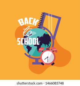 Back to school design, Education learning knowledge study class and lesson theme Vector illustration