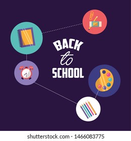 Back to school design, Education learning knowledge study class and lesson theme Vector illustration