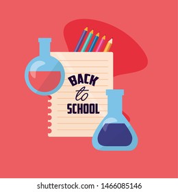 Back to school design, Education learning knowledge study class and lesson theme Vector illustration