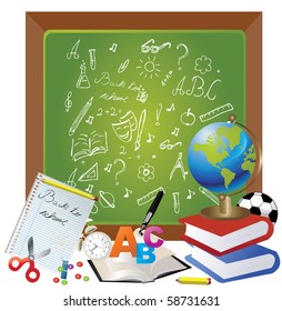 Back to School Design Elements, isolated on white background
