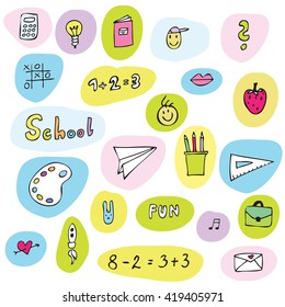 Back to school - design elements -stickers
Free hand drawings