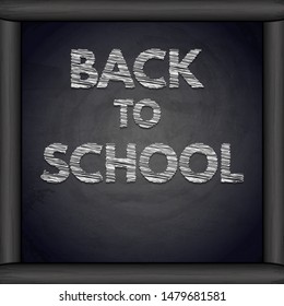 Back to school design on chalkboard background. Vector illustration
