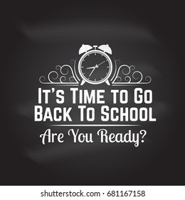 Back to School design on the chalkboard. For advertising, promotion, poster, flier, blog, article, social media, marketing or banner Vector illustration Back to School sale