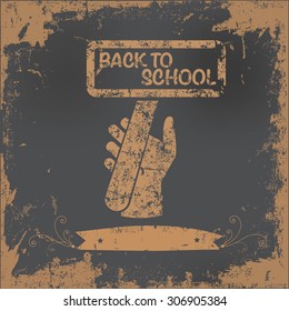 Back to school design on old paper background,vector