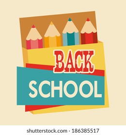 Back to school design over beige background, vector illustration