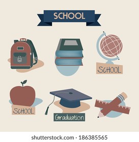 Back to school design over beige background, vector illustration