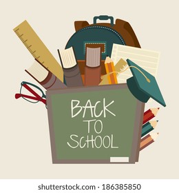 Back to school design over  beige background, vector illustration