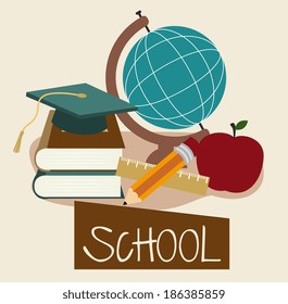 Back to school design over beige background, vector illustration