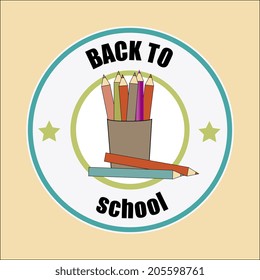 Back to school  design over beige background, vector illustration