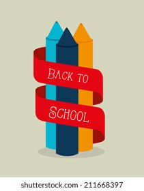 Back to school design over beige background, vector illustration