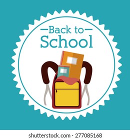 Back to school design over blue background, vector illustration