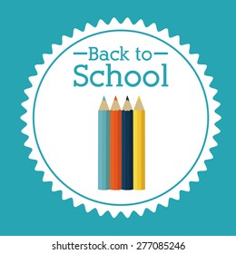 Back to school design over blue background, vector illustration