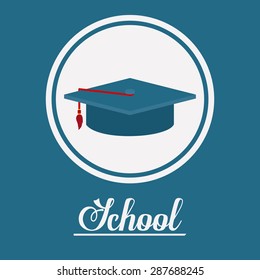 back to school design over blue background, vector illustration