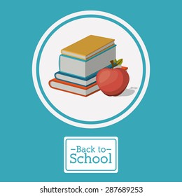 back to school design over blue background, vector illustration