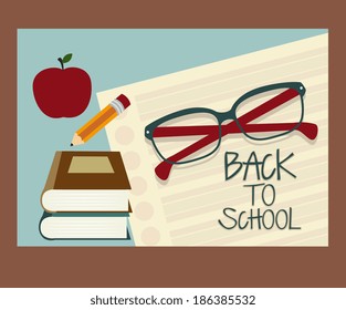 Back to school design over brown background, vector illustration