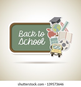 back to school design over cream background vector illustration