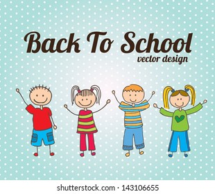 back to school design over dotted background vector illustration
