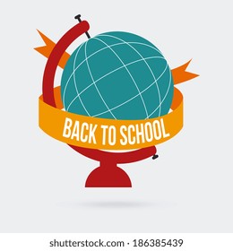Back to school design over gray background, vector illustration