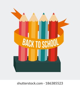 Back to school design over gray background, vector illustration