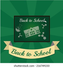 Back to school design over green backgroud.