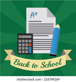 Back to school design over green backgroud.