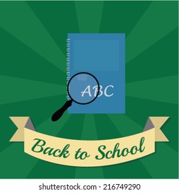 Back to school design over green backgroud.