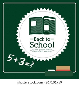Back to school design over green background, vector illustration