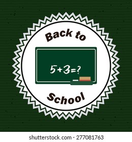 Back to school design over green background, vector illustration