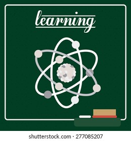 Back to school design over green background, vector illustration