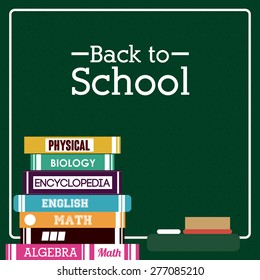 Back to school design over green background, vector illustration