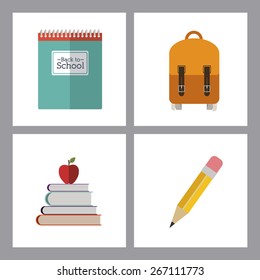 Back to school design over grey background, vector illustration