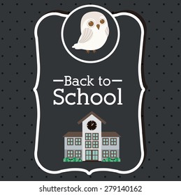 Back to school design over grey background, vector illustration